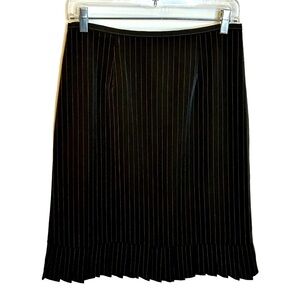 K.C. Spencer New York | Black Pinstriped Pencil Skirt, pleated bottom Size 8